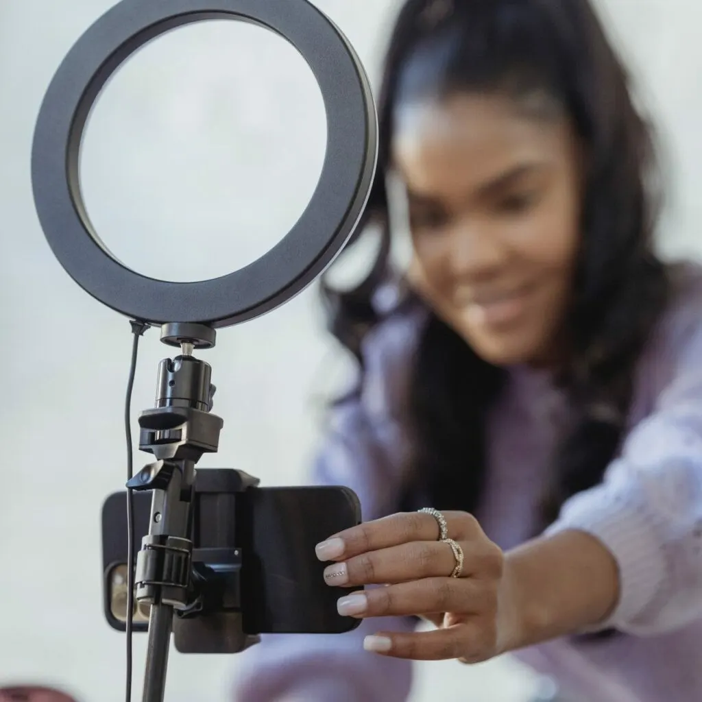 Educational Video Companies Employee Setting up A Phone