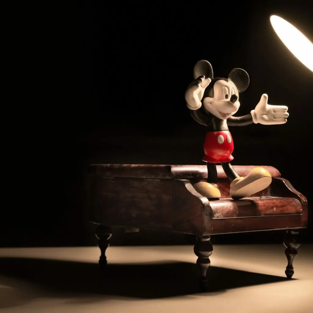 Micky Mouse on A Table in Animated Video Production Agency